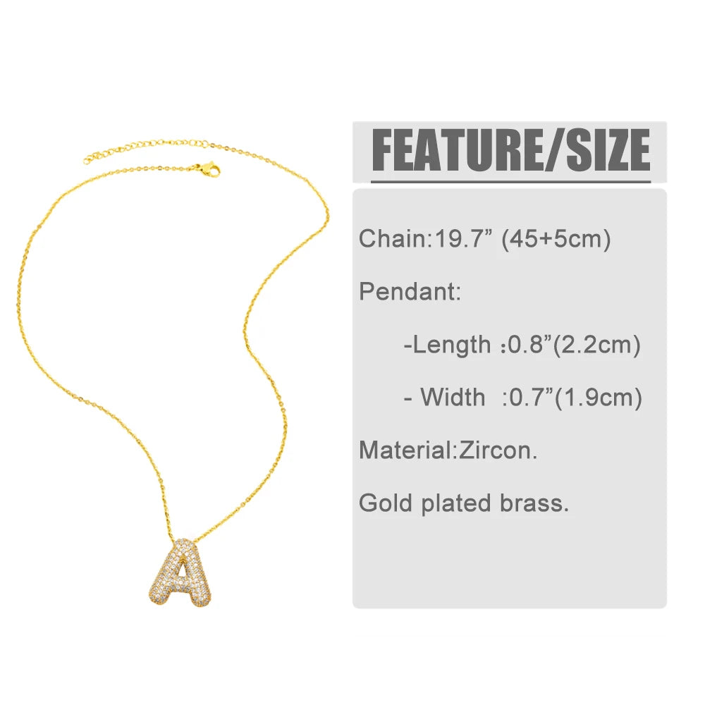Velleara 18k Gold Initial Bubble Necklace